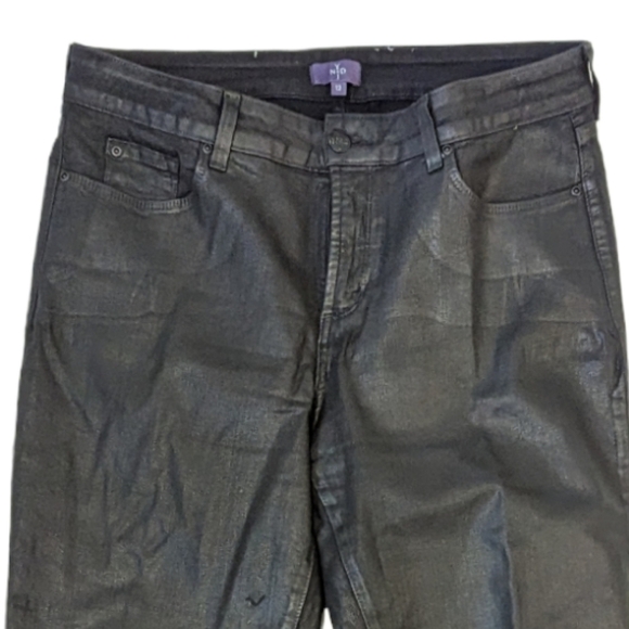 Nydj black wax coated skinny jeans size 12 - Picture 4 of 11